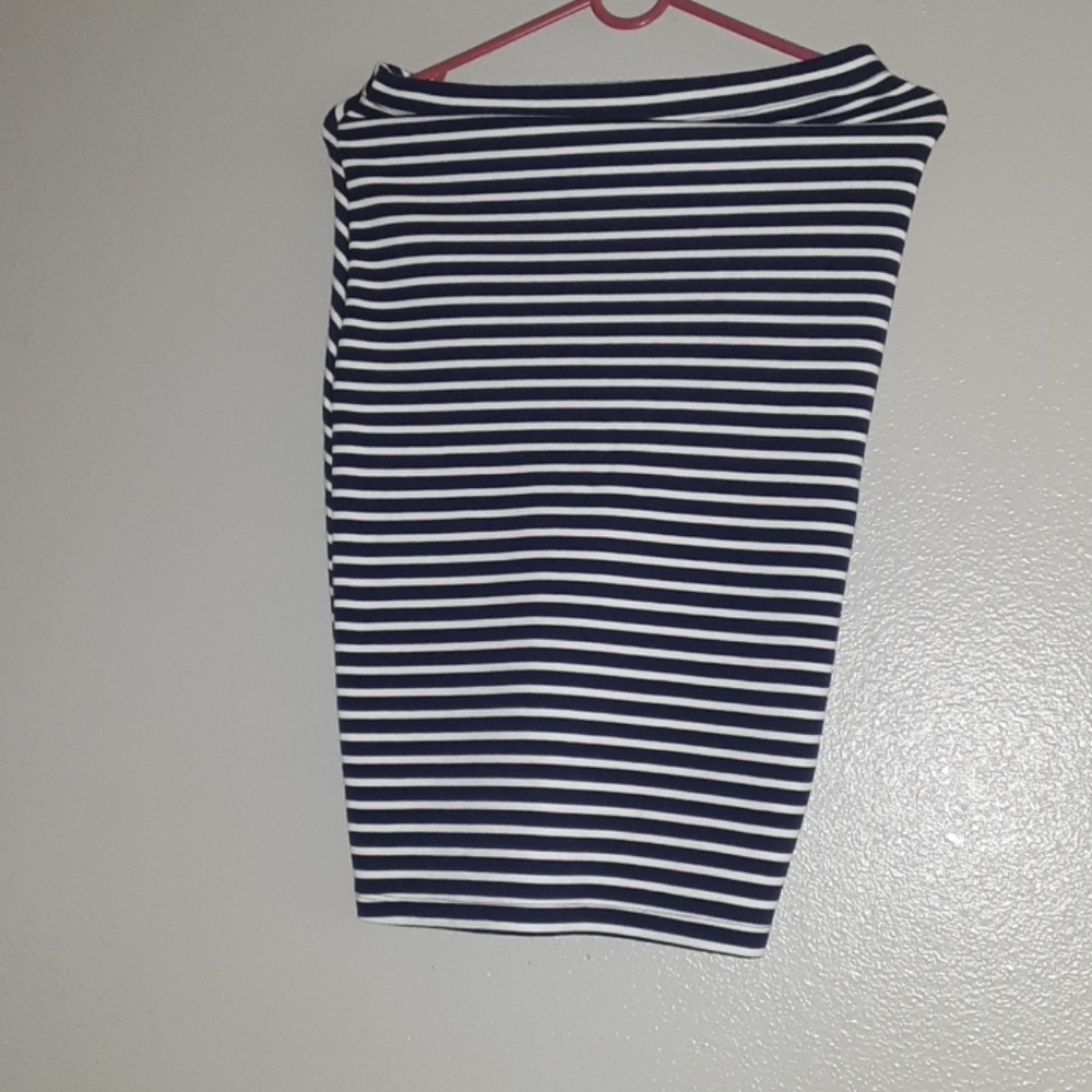 Blue and white stripe skirt